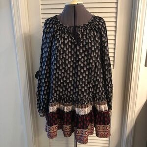 beachlunchlounge Multi Colored Peasant Dress Size Large